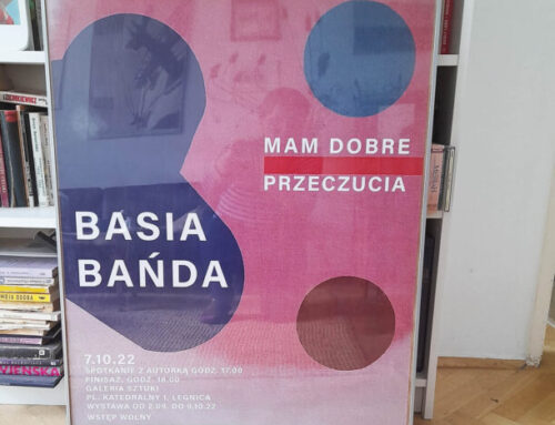 Plakat informacyjny z wystawy Basi Bańdy